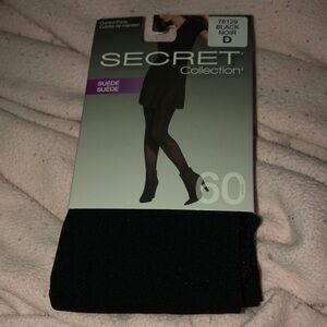 Ladies Tights in Black Suede (60 DENIERS) Control Panty/Secret Collection Size D